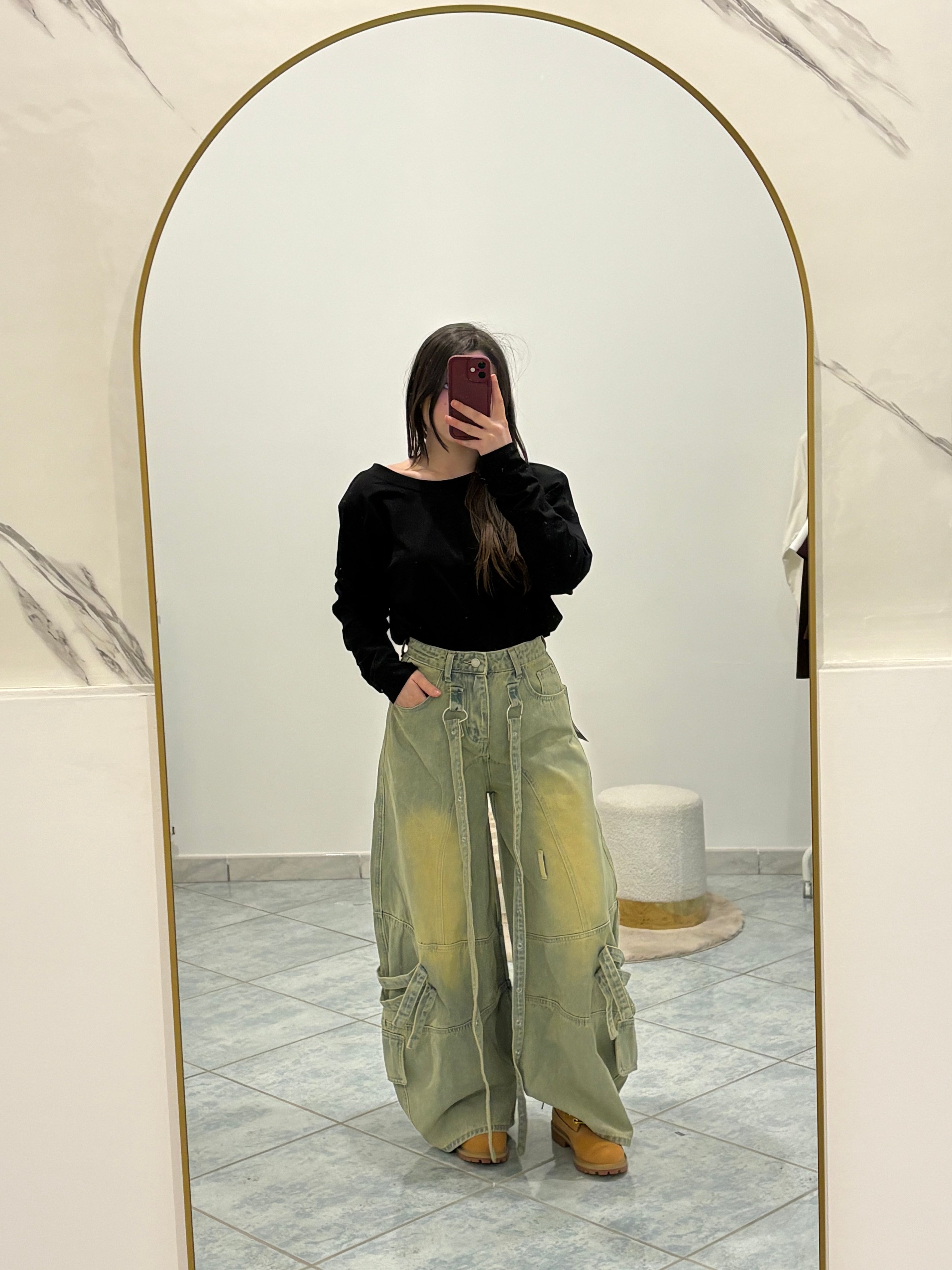 Jeans scambiato beige