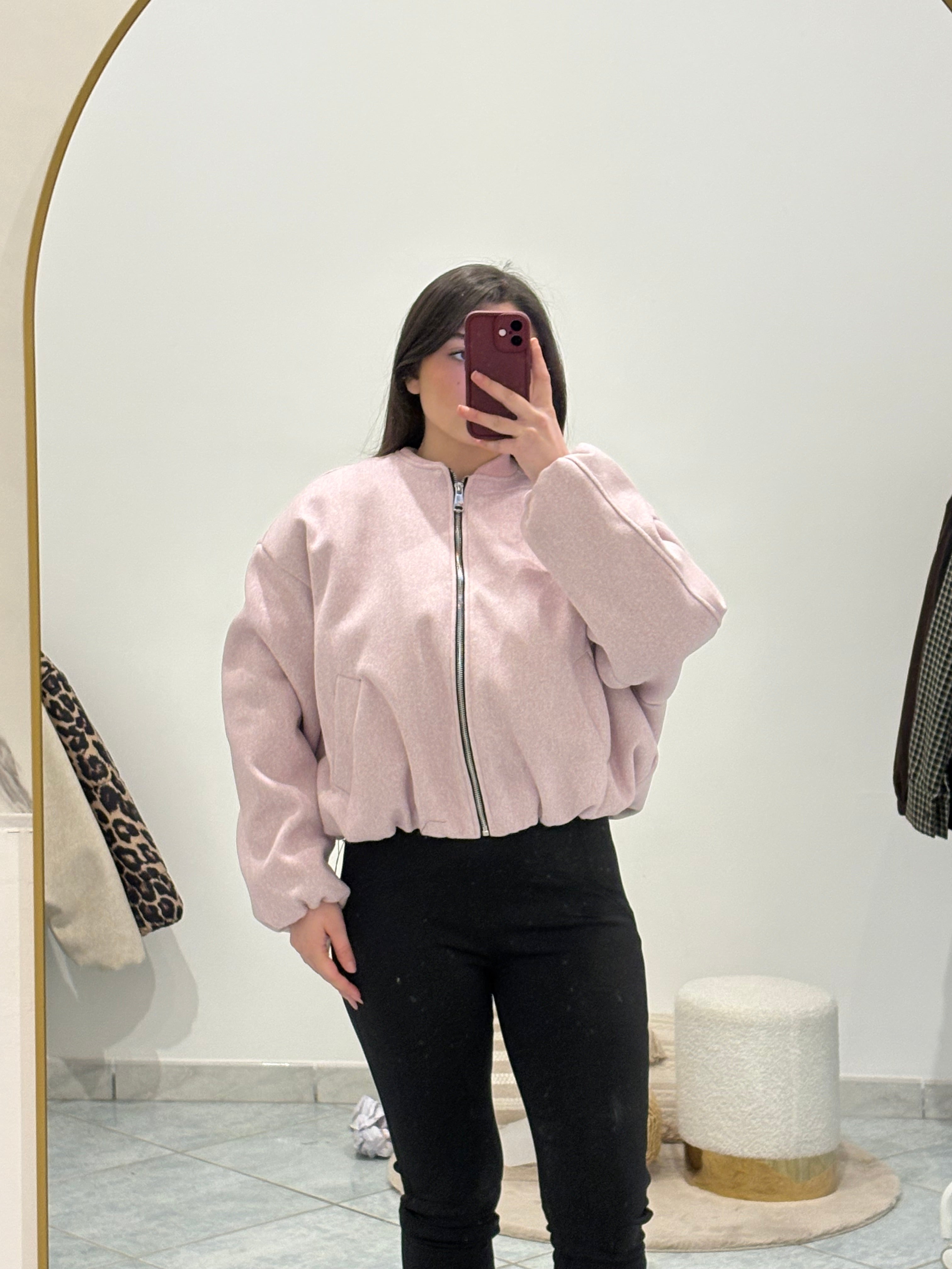 Bomber beige e rosa