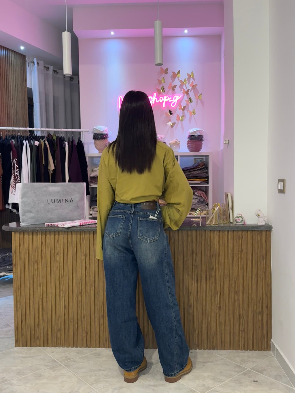 jeans ballon scuro