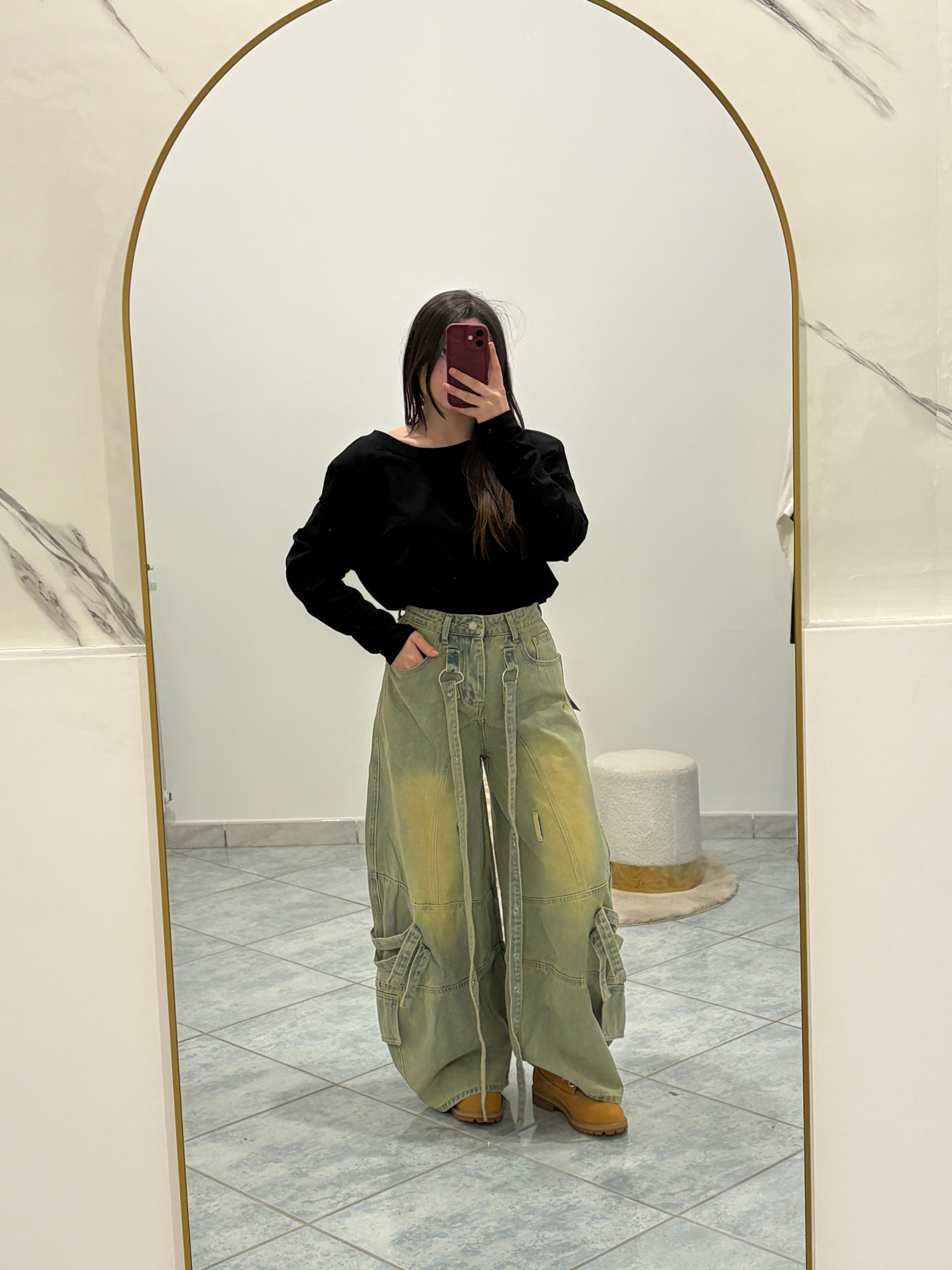 Jeans scambiato beige