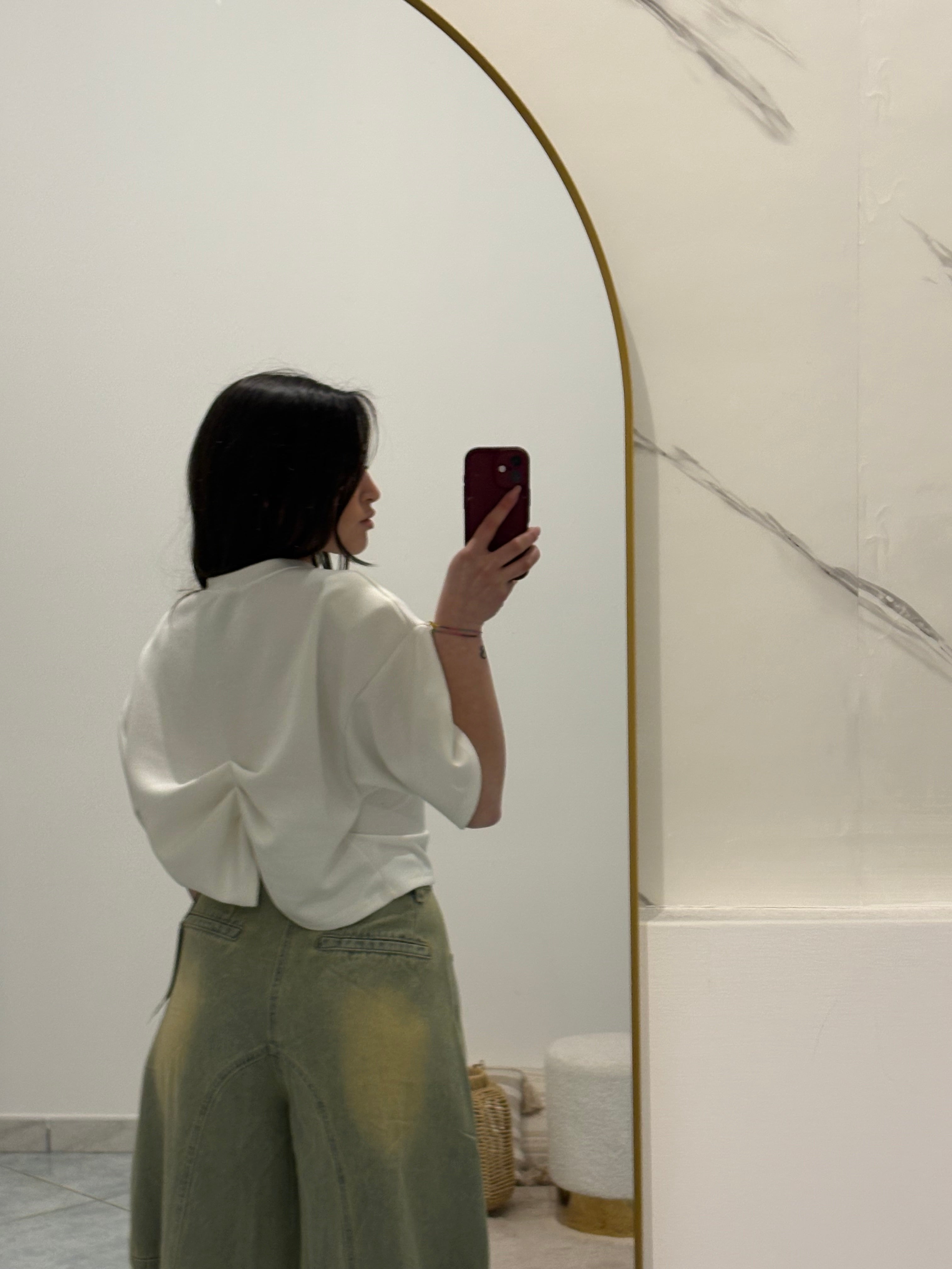 Shirt mezza manica con arriccio