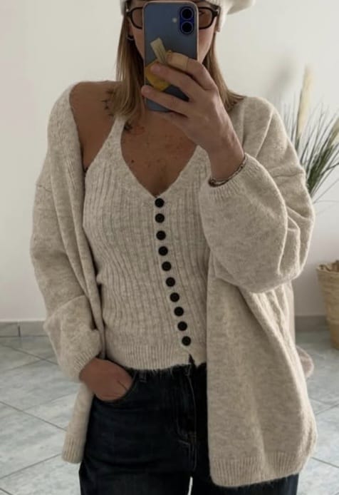 Twin set cardigan+top